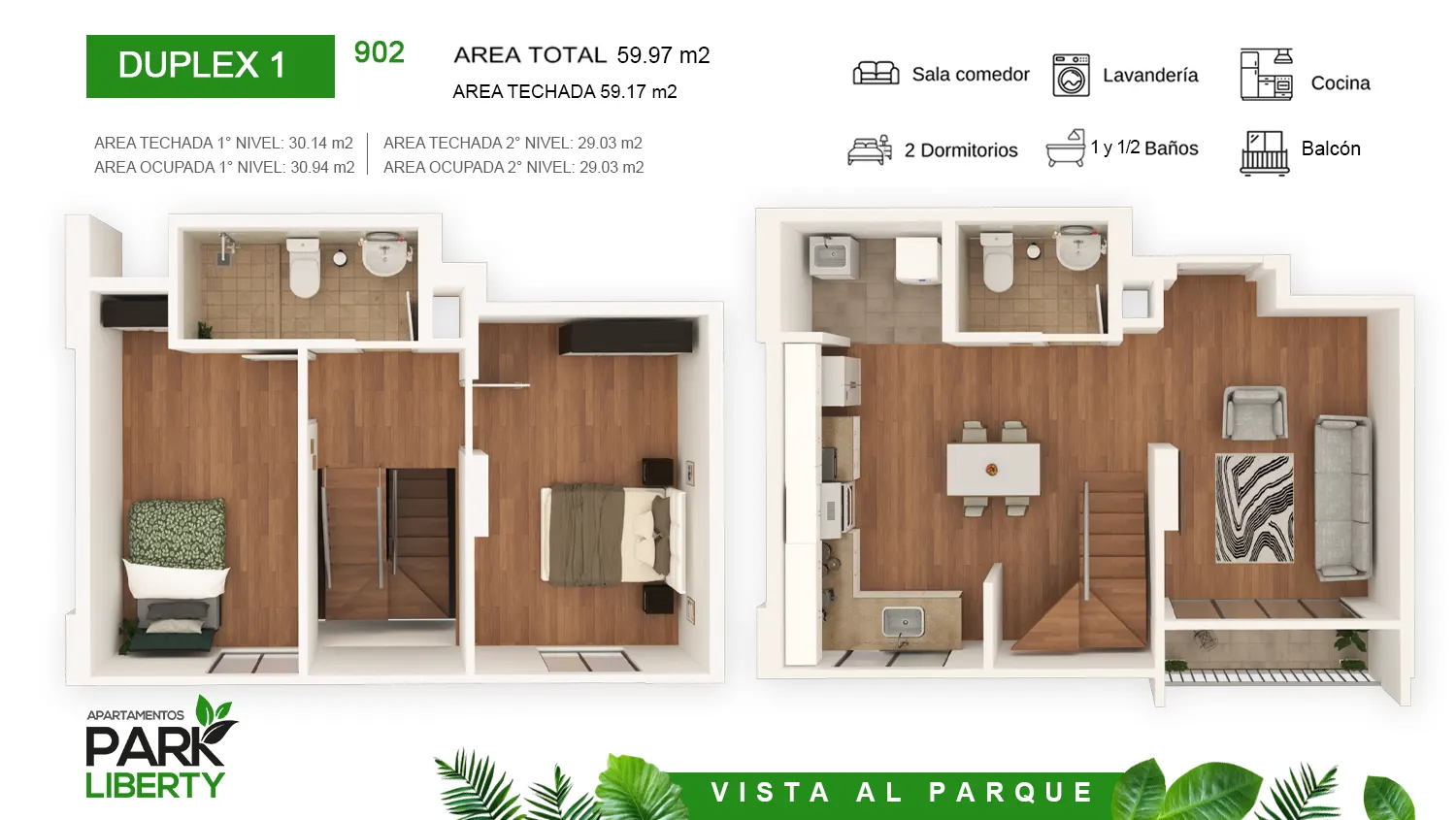 vivir frente al parque DUPLEX 1
